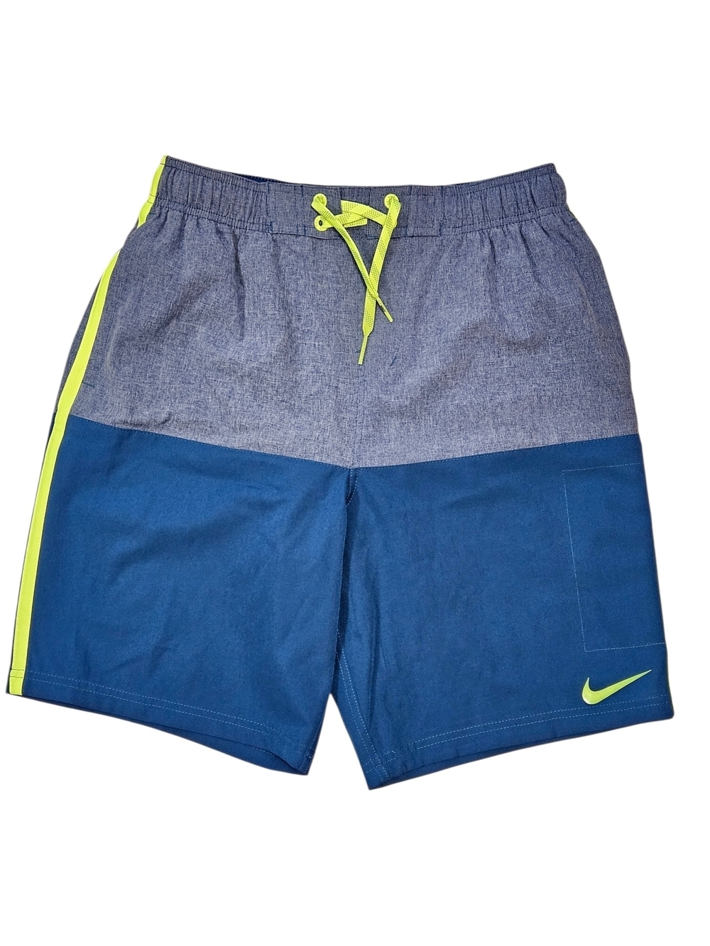 Nike Blue Split Volley Men's Athletic Swim Shorts Trunks 9" Inseam Medium